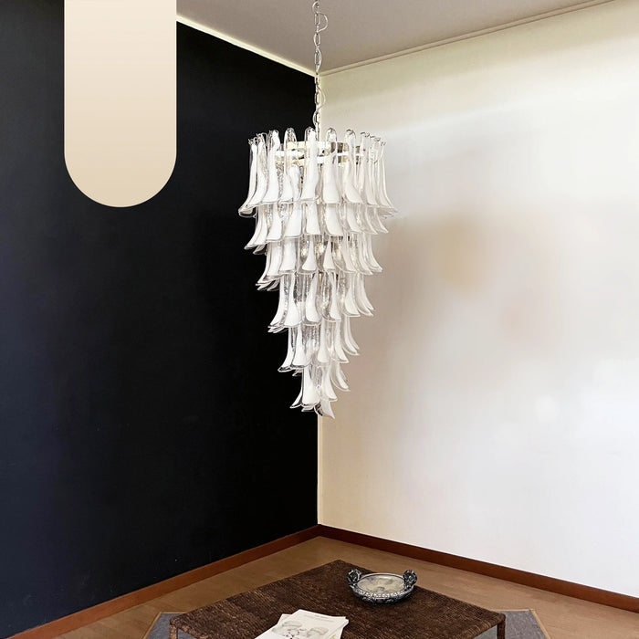 Petals Spiral Murano Transparent Chandelier-DWHOME