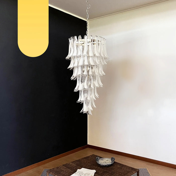 Petals Spiral Murano Transparent Chandelier-DWHOME