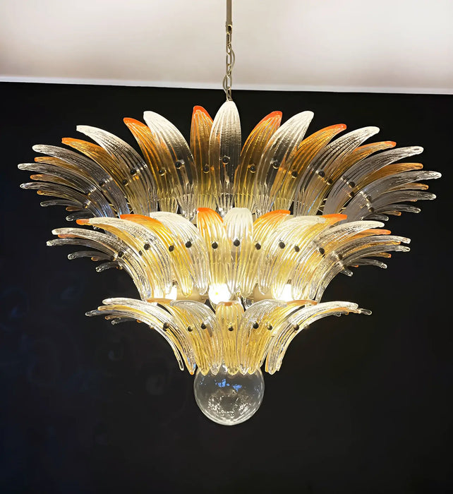 Beautifully Murano Palmette Amber Transparent Chandelier-DWHOME