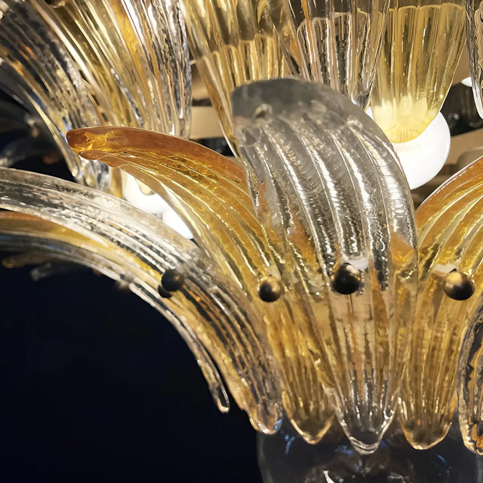 Beautifully Murano Palmette Amber Transparent Chandelier-DWHOME
