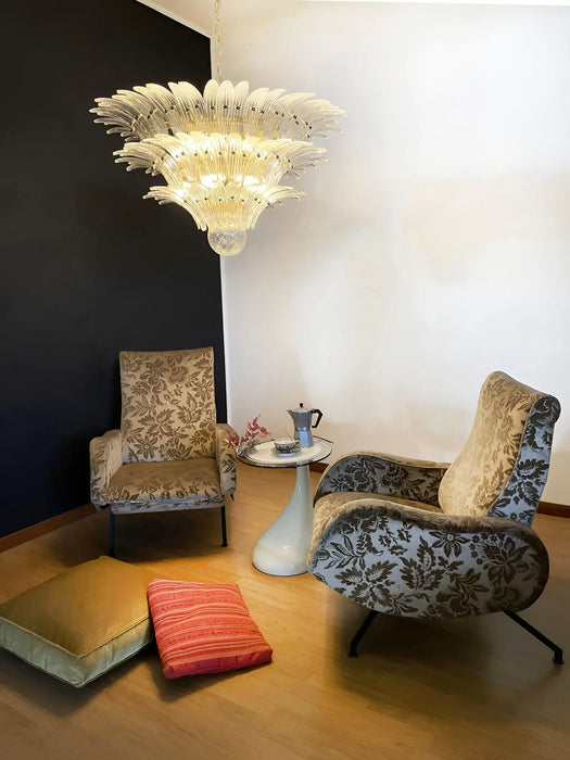 Beautifully Murano Palmette Transparent Chandelier-DWHOME