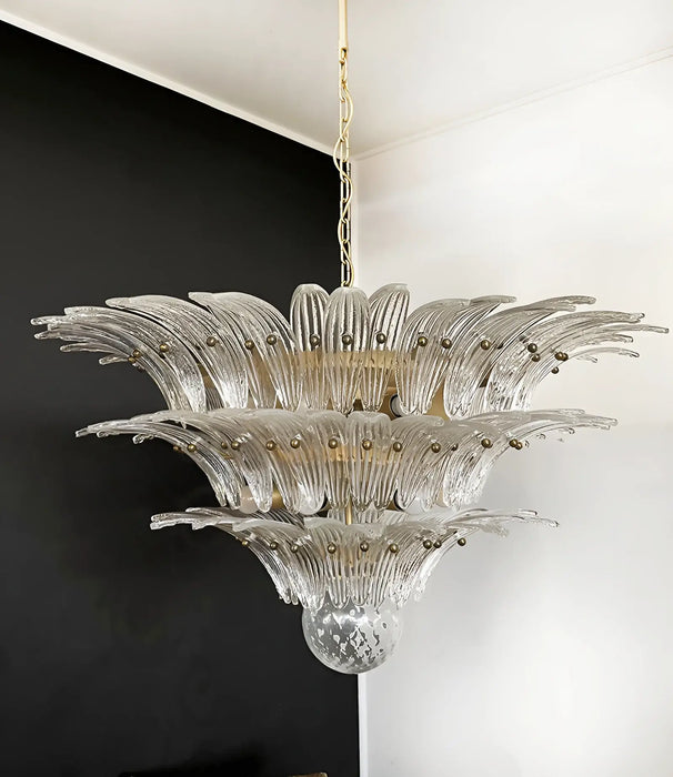 Beautifully Murano Palmette Transparent Chandelier-DWHOME