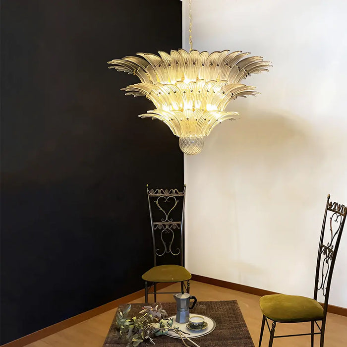 Beautifully Murano Palmette Smoked Chandelier-DWHOME