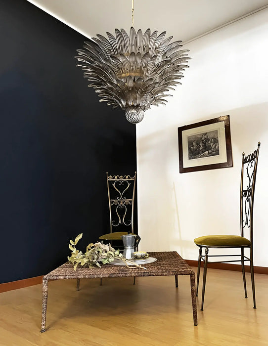 Beautifully Murano Palmette Smoked Chandelier-DWHOME