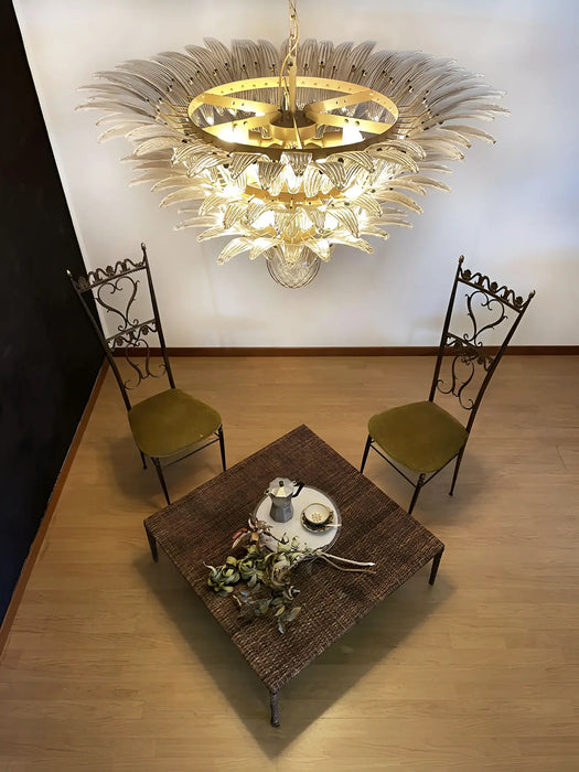 Beautifully Murano Palmette Smoked Chandelier-DWHOME