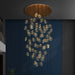 Bely Nordic Gold Long Stairwell Chandelier - Ceiling Light - DWHOME