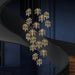 Bely Nordic Gold Long Stairwell Chandelier - Ceiling Light - DWHOME