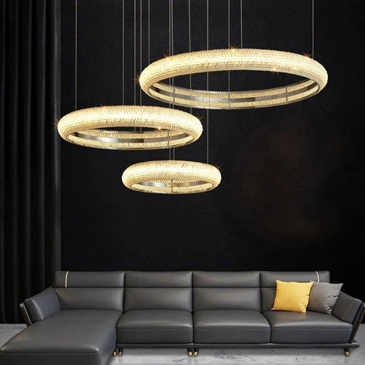 Bergamo 3-Ring Crystal Chandelier-DWHOME