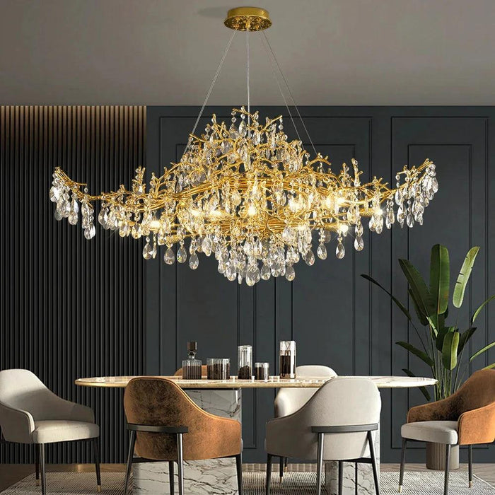 Bessa Modern Large Gold Crystal Branch Chandelier - DWHOME