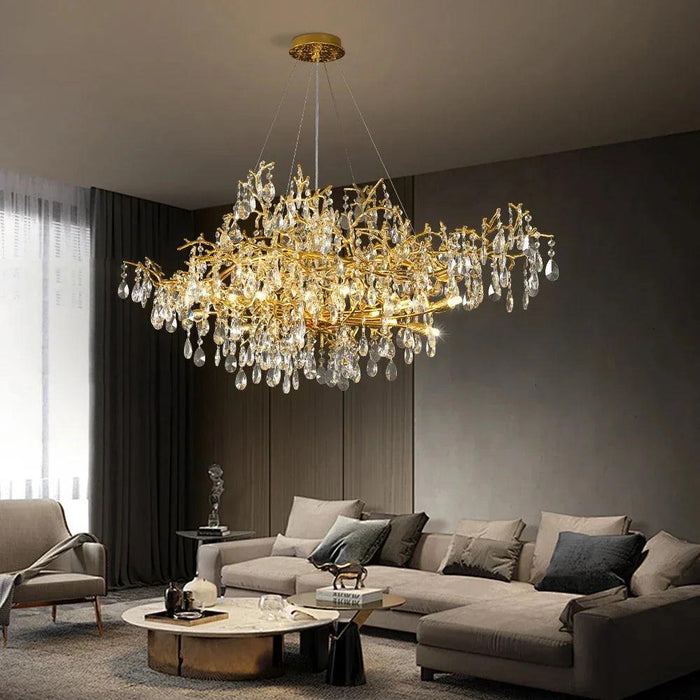 Bessa Modern Large Gold Crystal Branch Chandelier - DWHOME