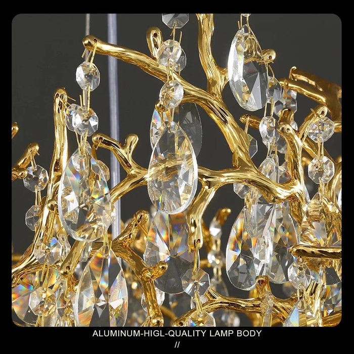 Bessa Modern Large Gold Crystal Branch Chandelier - DWHOME