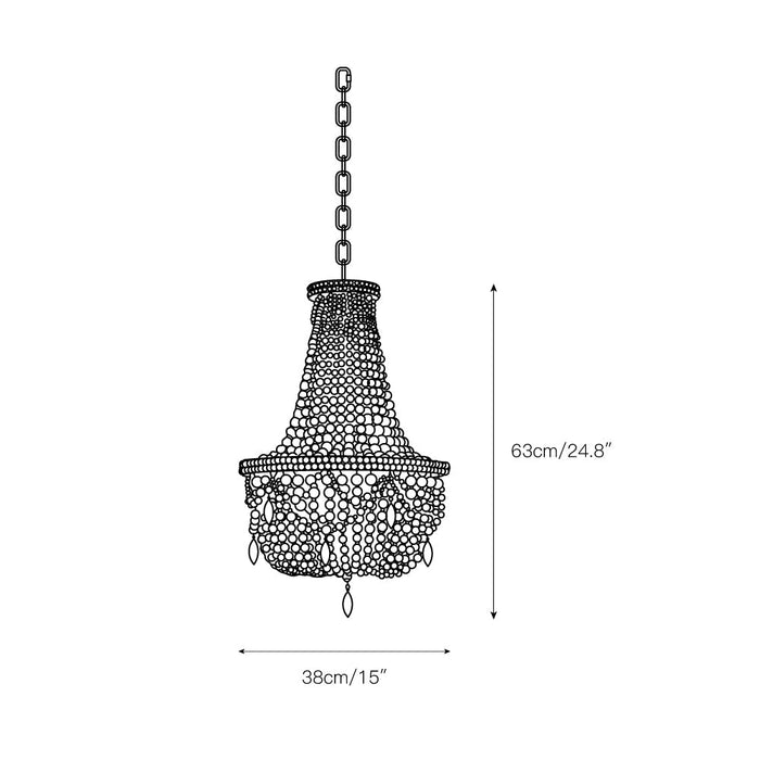 Betsey Wood Bead Chandelier-DWHOME