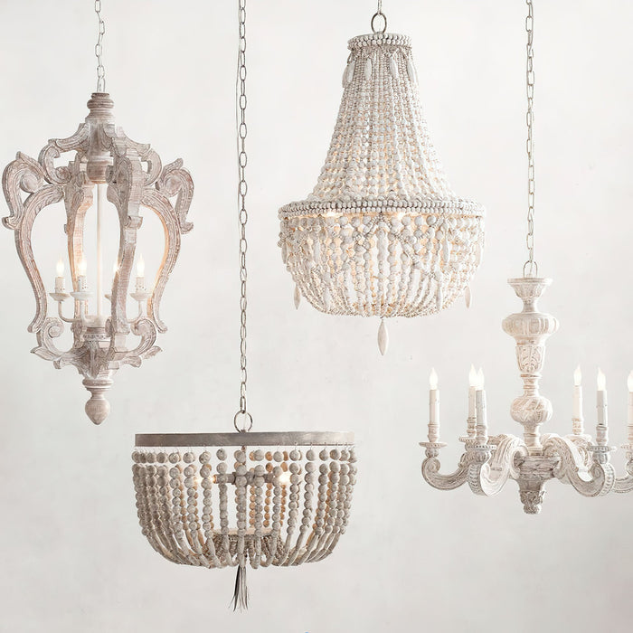 Betsey Wood Bead Chandelier-DWHOME