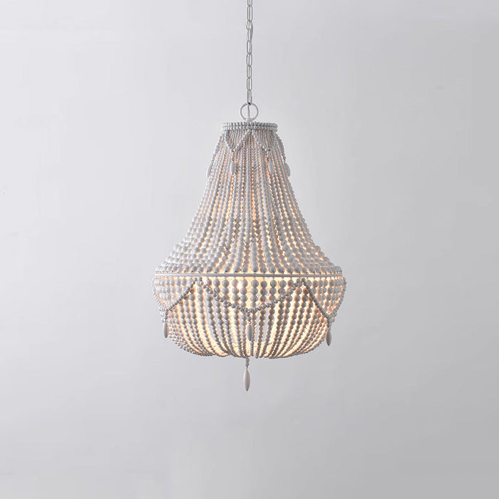 Betsey Wood Bead Chandelier-DWHOME