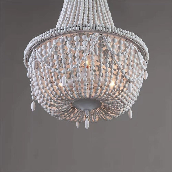 Betsey Wood Bead Chandelier-DWHOME
