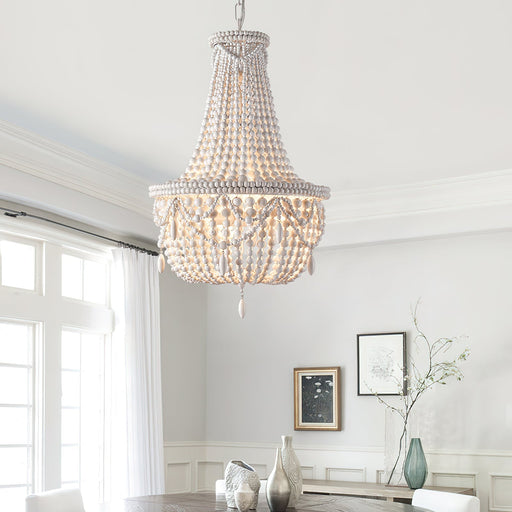 Betsey Wood Bead Chandelier-DWHOME