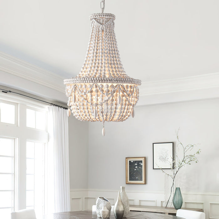 Betsey Wood Bead Chandelier-DWHOME