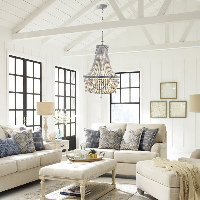 Betsey Wood Bead Chandelier-DWHOME