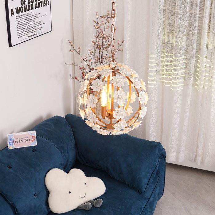 Bianca Floral Orb Chandelier-DWHOME