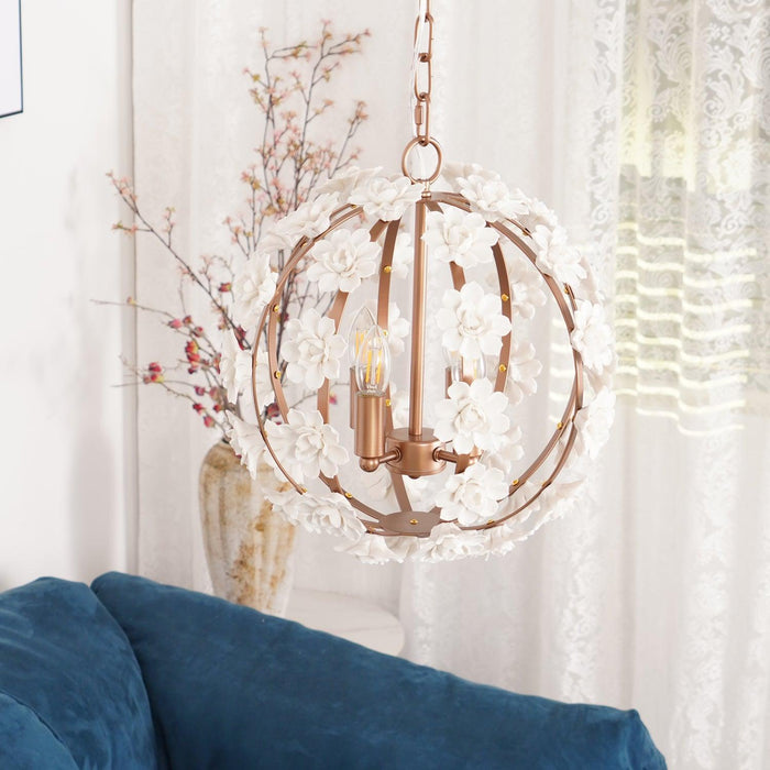 Bianca Floral Orb Chandelier-DWHOME