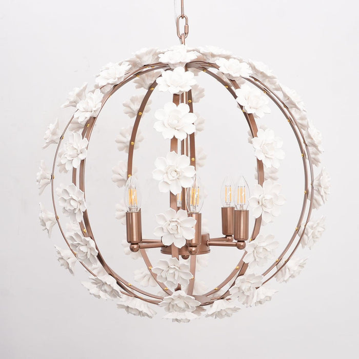 Bianca Floral Orb Chandelier-DWHOME