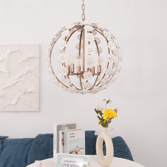 Bianca Floral Orb Chandelier-DWHOME