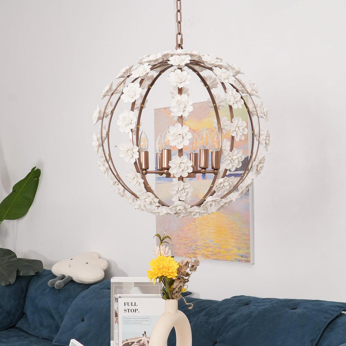 Bianca Floral Orb Chandelier-DWHOME
