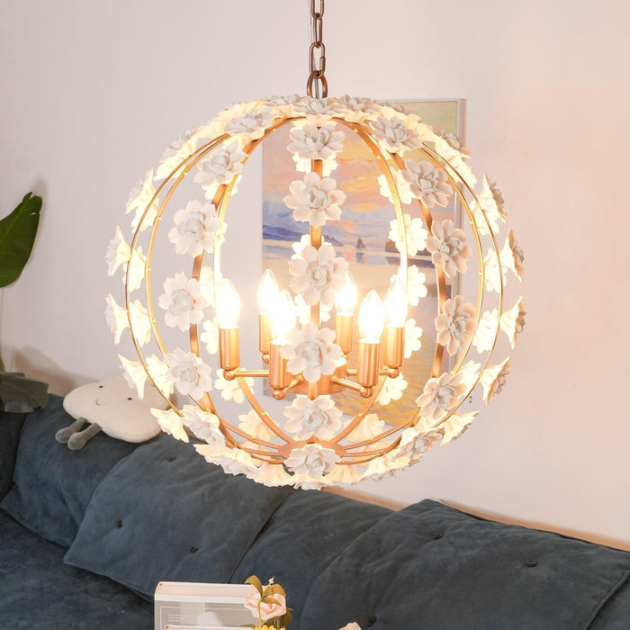 Bianca Floral Orb Chandelier-DWHOME