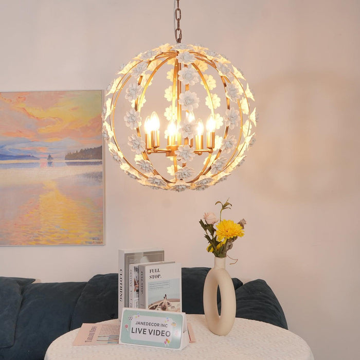 Bianca Floral Orb Chandelier-DWHOME