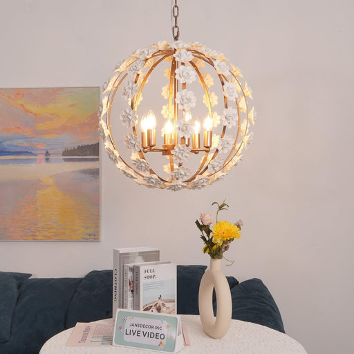 Bianca Floral Orb Chandelier-DWHOME
