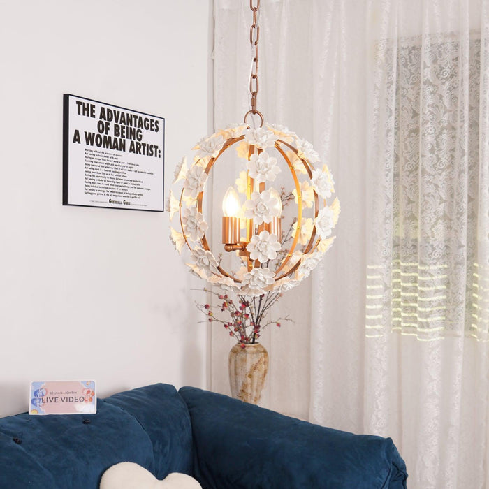 Bianca Floral Orb Chandelier-DWHOME