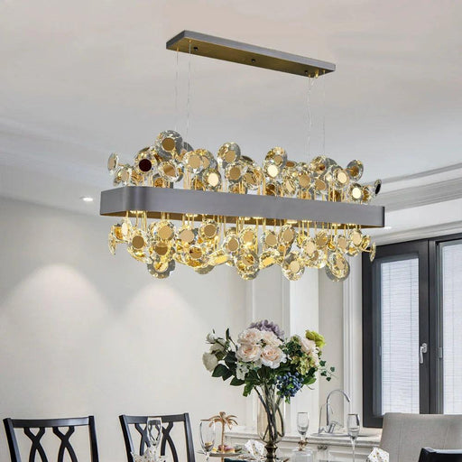 Modern Crystal chandelier for Dining Room - Gold/Black-DWHOME