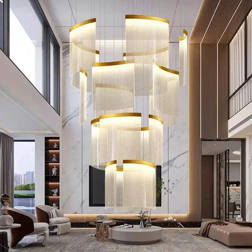 Nordic Ceiling Stair Chandelier Gold/Black-DWHOME
