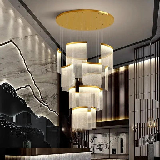 Nordic Ceiling Stair Chandelier Gold/Black-DWHOME