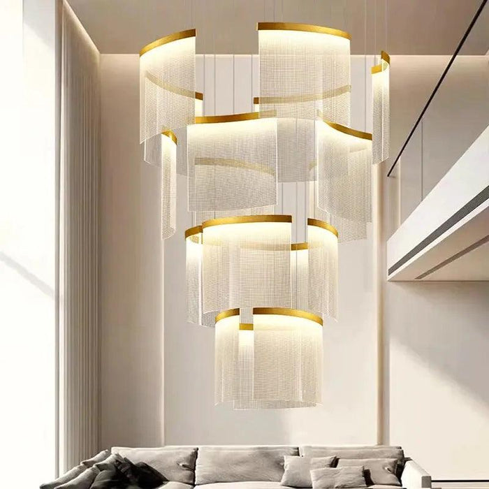 Nordic Ceiling Stair Chandelier Gold/Black - DWHOME