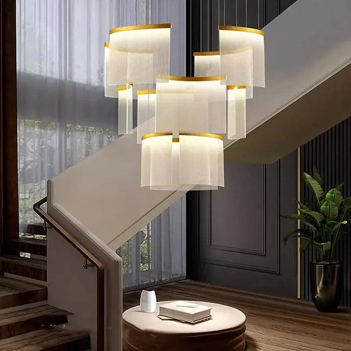 Nordic Ceiling Stair Chandelier Gold/Black - DWHOME