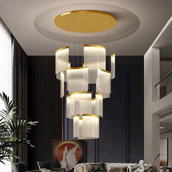 Nordic Ceiling Stair Chandelier Gold/Black - DWHOME