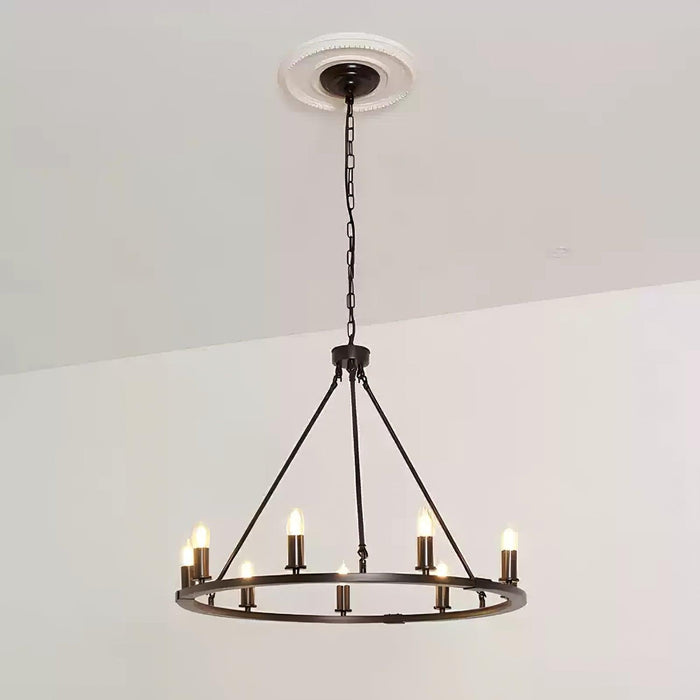 Chandelier en anneau avec bougies noires - DWHOME