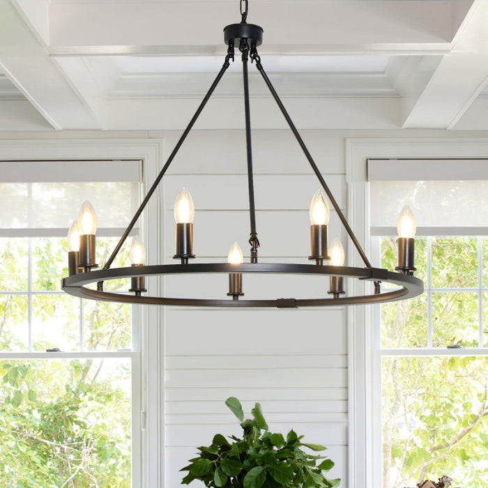 Chandelier en anneau avec bougies noires - DWHOME