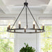 Chandelier en anneau avec bougies noires - DWHOME