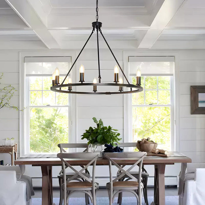 Chandelier en anneau avec bougies noires - DWHOME