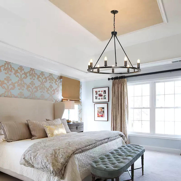 Chandelier en anneau avec bougies noires - DWHOME