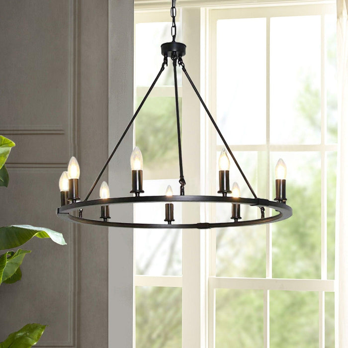 Chandelier en anneau avec bougies noires - DWHOME