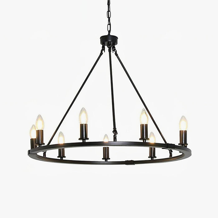 Chandelier en anneau avec bougies noires - DWHOME