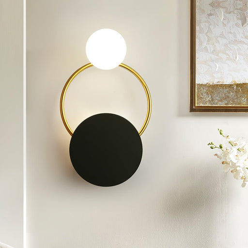 Black Circular Rings Wall Lamp-DWHOME