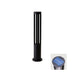 Black Cylindrical Solar Outdoor Post Light-DWHOME