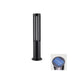 Black Cylindrical Solar Outdoor Post Light-DWHOME