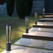 Black Cylindrical Solar Outdoor Post Light-DWHOME