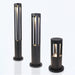 Black Cylindrical Solar Outdoor Post Light-DWHOME