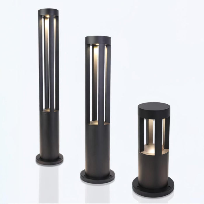 Black Cylindrical Garden Outdoor Light-DWHOME